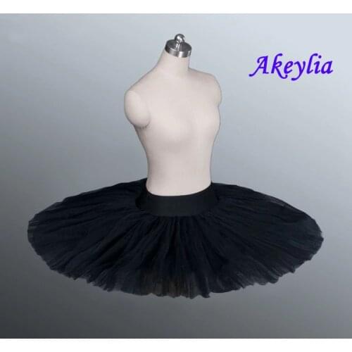 Firm Tulle Black Professional Half Ballet Tutu Professional Ballet Tutus Pancake Practice Rehearsal Platter Ballet Half Tutus