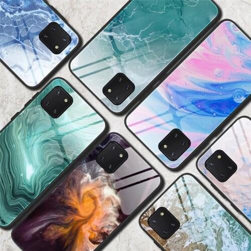 Shockproof Glass Marble Phone Case For Samsung Galaxy A50 A70 A50S A20 S10e S20 S10 S9 Plus Note 10 Pro 10 Lite Silicone Case