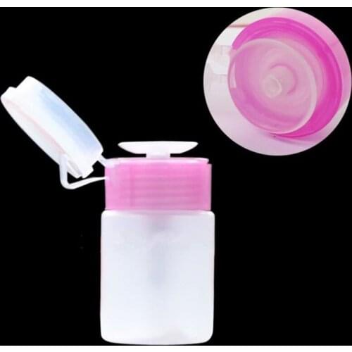 Empty Pump Liquid Alcohol Press Nail Polish Remover Cleaner Plastic Bottle Dispenser Make Up Refillable Container new