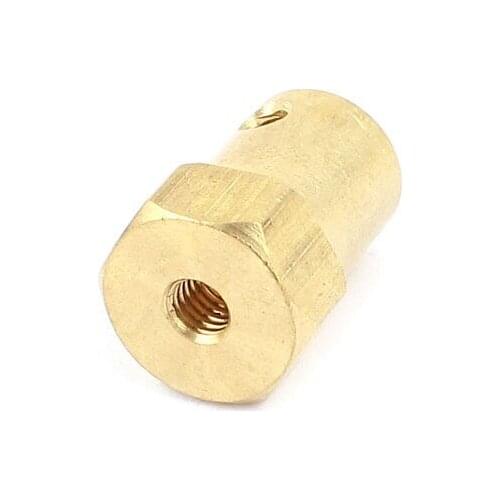 RC Model Wheels 4mm Shaft Dia DC Gear Motor Brass Hex Coupling Coupler