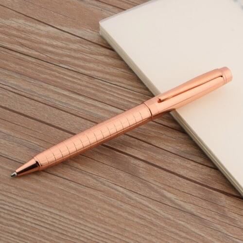 New OFFICE Twist rose golden metal Chessboard Ballpoint Pen