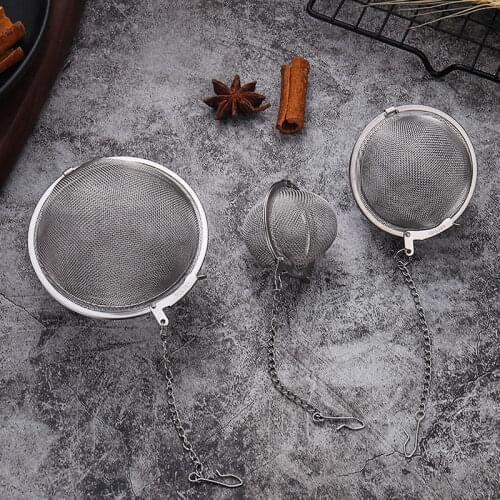 Stainless Steel Tea Infuser Sphere Locked Spice Ball Strainer Mesh Seasoning Filter Superfine Leak Strainers Kitchen Accessories
