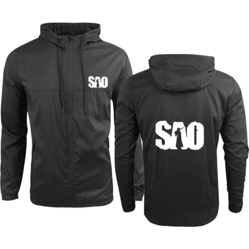 NEW high quality Spring Autumn Mens sweatshirt SAO Sword Art Online Printing casual Camouflage Hoodie Pure cotton Mens jacket