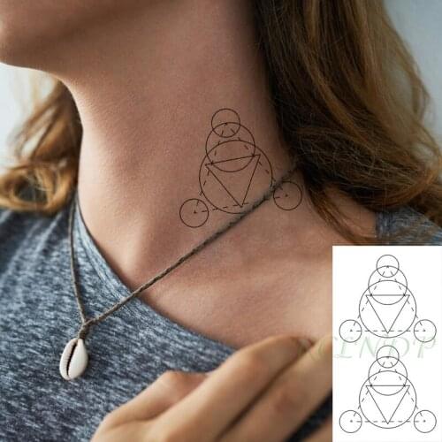 Waterproof Temporary Tattoo Sticker Black Geometric Circle Triangle Tatto Flash Tatoo Fake Tattoos Art for Men Women