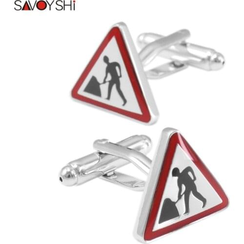 SAVOYSHI Fashion Cufflinks for Mens Cuff Accessories High Quality Novelty working sign Cuff links Enamel Brand Jewelry Design