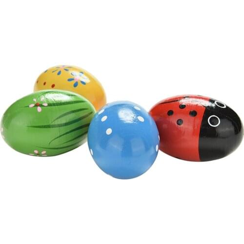 1 Pcs Wooden Sand Eggs Children Kids Baby Educational Instruments Musical Toys