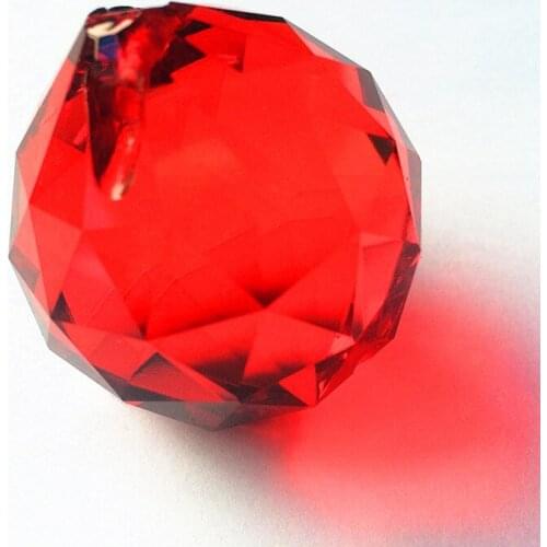 10pc Red 40mm Crystal Faceted Chandelier Balls Crystal Wedding & X-MAS Decor, Fengshui products for Home Decoration