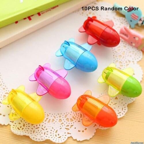 10pcs Retractable Plane Ball Point Pen Keychains Office School Stationery Pens