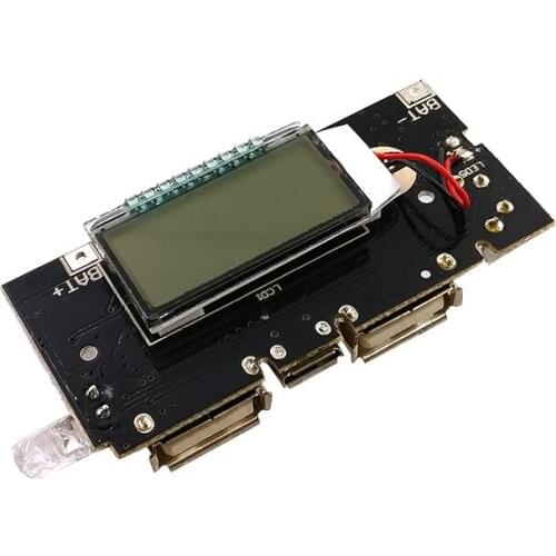 18650 Dual Micro USB 3.7V to 5V 2A Boost Mobile Power Bank DIY 18650 Lithium Battery Charger PCB Board Step Up Module With Led