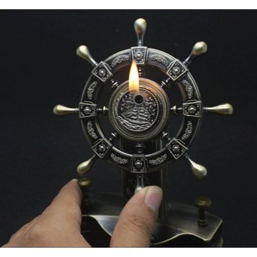 2-in-1 dragon-shaped ashtray lighter set sailing pegasus shape can be filled with butane flame lighter smoking decoration