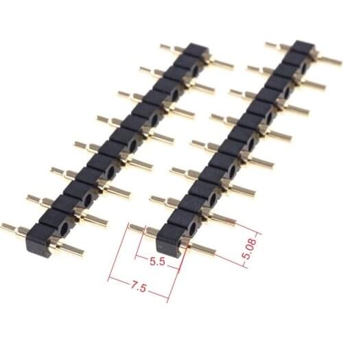20 pcs Spring Loaded Pogo Pin Connector 8 Pins 5.08 mm Pitch 7.5 mm Height Through Holes Mount 1x8 Single Row Spring-Loaded