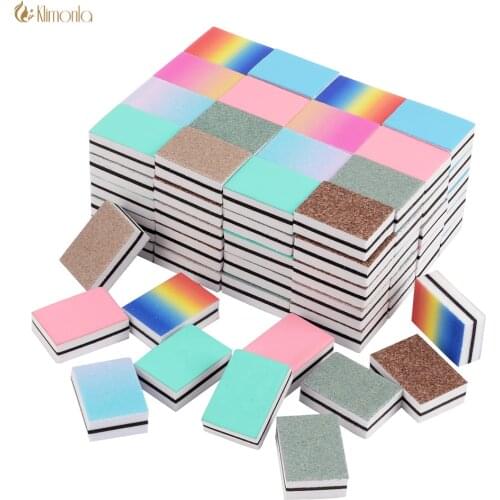 200pcs/lot Double Sided Mini Sponge Nail File Polishing File Block Nail Art Buffer Polishing Pedicure Manicure Tool Disposable