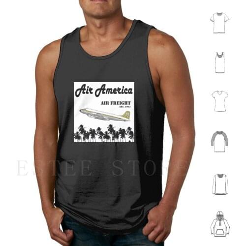 Air America-The CiaS Very Own Tank Tops Vest Cotton Air America Air America Cia Spies Coverup Transportation Aviation Pilot