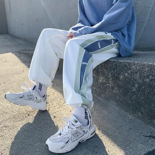 Men Sweatpants Retro Running Pants Harajuku Bear Print Basic Teens Streetwear Casual Workout Trouser Loose Hip Hop Pants Unisex