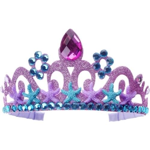 Kids Baby Girl Crystal Tiara Crown Headband Ocean Sea Starfish Princess Hairband