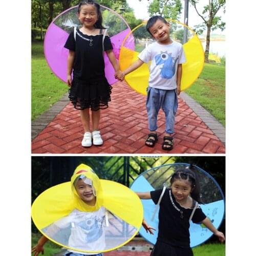 Cute Kids Raincoat Cartoon Duck Children Rain Poncho UFO Shape Kids Rain Coat Outdoor Boy Girl Rain Jacket Windbreaker Umbrella