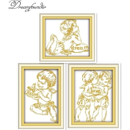 The little angel cross stitch kit aida 14ct 11ct count printed canvas stitches embroidery DIY handmade needlework