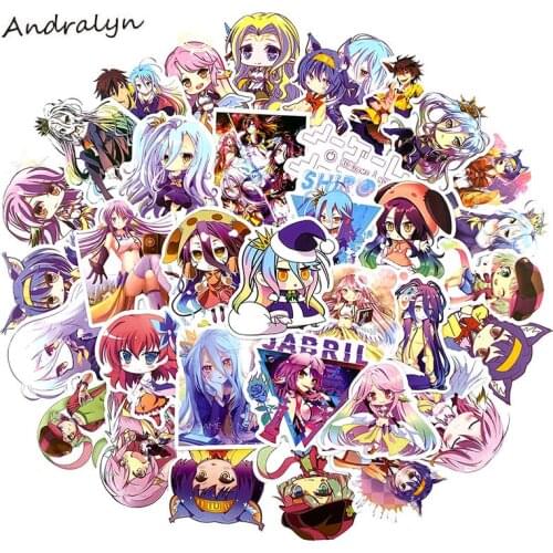 10/50Pcs Japan Anime NO GAME NO LIFE Stickers For Laptop Luggage Motorcycle Phone Skateboard Toys Car Anime Guitar Pegatinas
