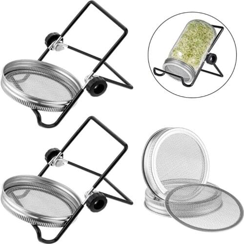 New Sprouting Lid With Stainless Steel Screen For Wide Mouth Jar Sprouter Seed Germination Filter Sprouts Tool Germination Tools