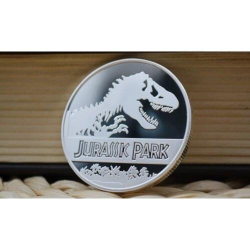 New Arrive Jurassic Park Dinosaur Silver Plated Coin Commemorative Coins Collection Birthday Christmas Business Gifts