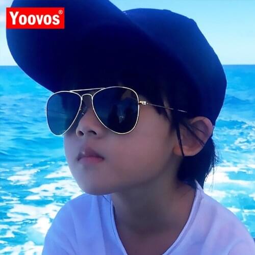 Yoovos 2021 Classic Children Sunglasses Colorful Mirror Glasses Boys/Girls Vintage Metal Frame Kids Cute Outdoor Eyeglasses