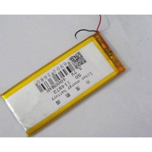 Factory wholesale model 114872 high-capacity lithium polymer battery 4000mah