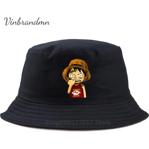Japanese Anime One Piece Luffy Childhood Panama Bucket Hat Pirate King Cartoon Monkey Gorros Fishing Fisherman Hat