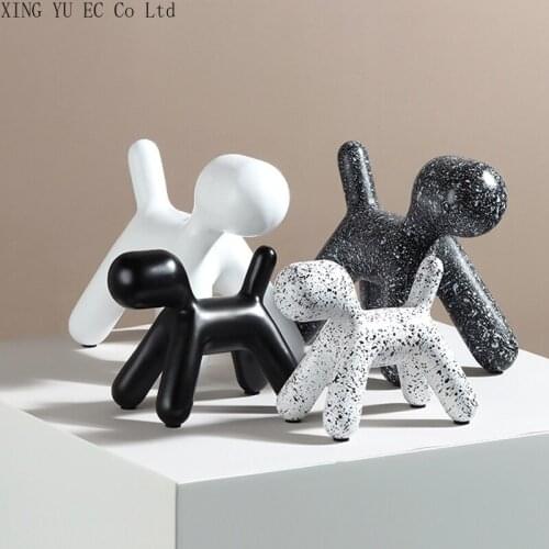 Simple Cartoon Animal Desktop Decoration Resin Dog Creative Home Small Decoration Living Room Abstract Decoration Modern