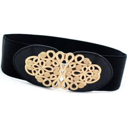 WJWB02 High Quality Ladies Elastic Waist Belts Decorative Wide Women Fashion Dress leather Belt