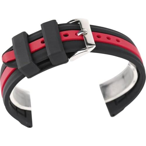 20/ 22/ 24 mm 2018 New Arrival Men Silicone Spring Bars Replacement Rubber Band Unisex Stripe Bangle Watch Bands Bracelet