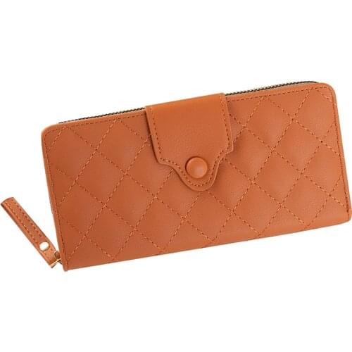 Diamond Lattice Leather wallet women 8 Colors 2021 Trend Long purse Multifunction card holder Large Capacity carteira feminina