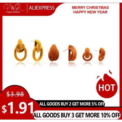 Hoop Earrings With Flocking Material Fall Winter Jewelry New Arrival Women Earrings Tiny/Big Hoop Earrings Round/Geometic Shape