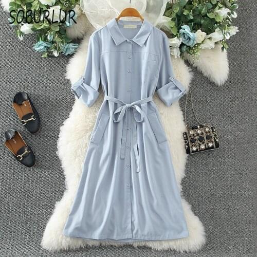 SOBURLUR 2021 Basic Summer dress Sleeveless Party Suspender Dress woman Dresses Sexy Womens Blouses Top Casual POLO Blousas