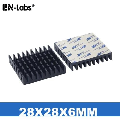 Thermal Adhesive Tape Aluminum Heatsink Radiator Cooling 28x28mm Heat Sink Cooling for PC Cooler RAM Memory Chip 6 8 11 15 20mm