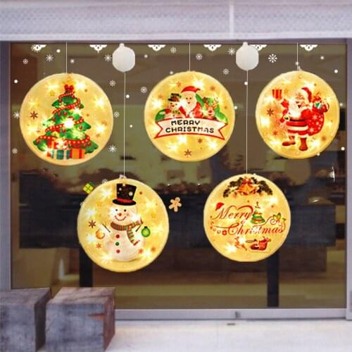 Christmas Decoration Ornaments Santa Claus Hanging 3D New Years Decor LED Pendants Garland Christmas Ornaments For Home Navidad
