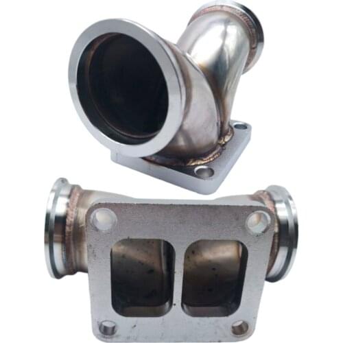 Y Elbow Adapter Dual Inlet Adapter to Divided T4 Turbo Elbow Adapter Flange for V6 V8 Engine T4 Turbo Twin Scroll Flange