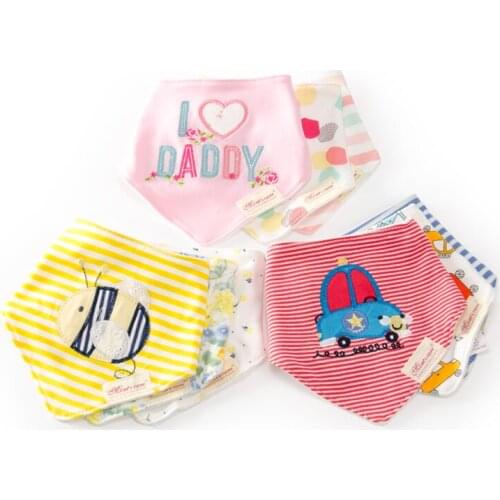 3Pcs/Lot Newborn Cotton Baby Bibs Top Quality Boys Girls Towel Cartoon Bandana Bibs Bib Infant Saliva Towel Toddler baberos