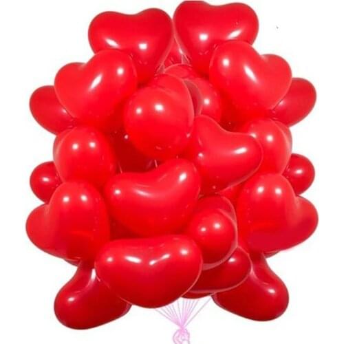 50pcs 10inch Red Love Heart Latex Balloons Wedding Decoration Helium Balloon Valentines Day Gifts Birthday Party Balloon Globos