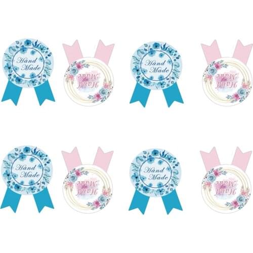 80PCS/Lot HandMade Medal Shape Seal Sticker baking package paper labels DIY Gifts Decoration label