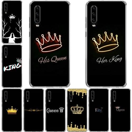 Queen and king crown Phone Case For Huawei P10 P20 P30 P40 Mate 30 20 10 Lite Pro P Smart Z Plus 2019 2018 Cover Coque