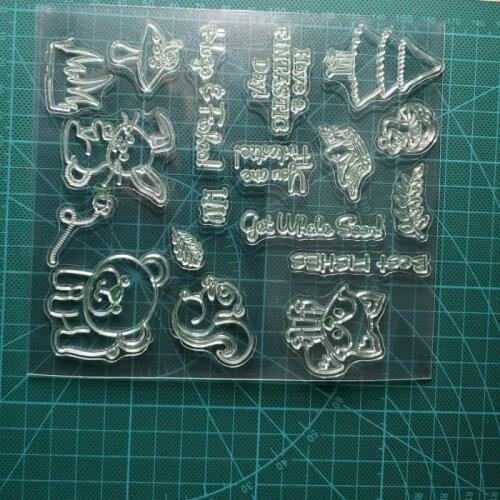 DIY Rabbit Fox Tree Words Silicone Seal Scrapbooking Stamp Photo Album Decor Stencils Embossing Folder Children Handmade Craft