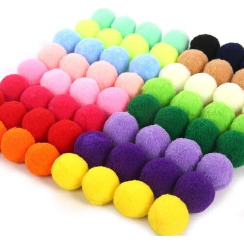 DIY Handmade Sewing Craft Kindergarten Various Size Fluffy Soft Color Pompom Plush Pom Poms Ball Pompones Kids Toy Wedding Decor