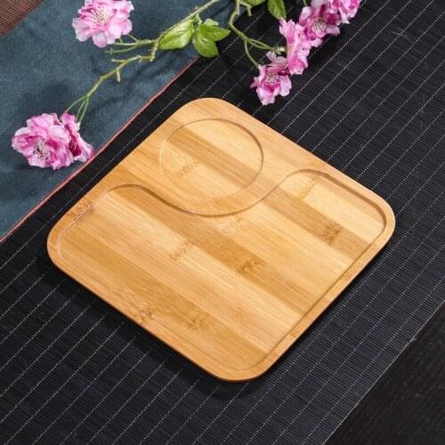[GRANDNESS] Coffee Tea Set Natural Bamboo Tea Tray Square Bamboo Puer Tea Board Table Bamboo Gongfu Tea Tray 20.5X20.5cm