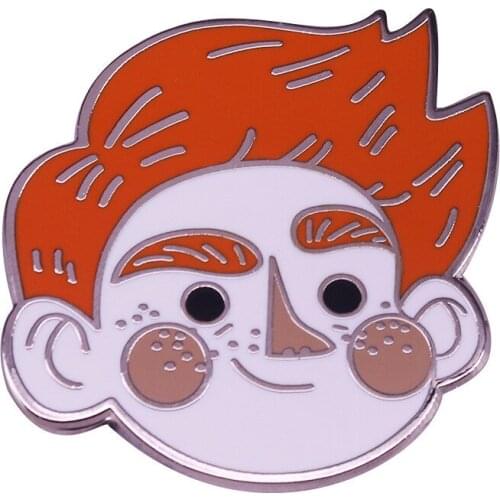 HOSENG Trendy Ronald Face Brooch Cute Funny Hat Backpack Decoration Lapel Shirt Enamel Jewelry Pin HS_581