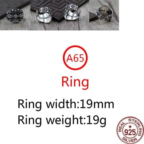 A65 925 sterling silver ring jewelry retro personality crusader flower opening couple shape gift for friends 2020 new hot