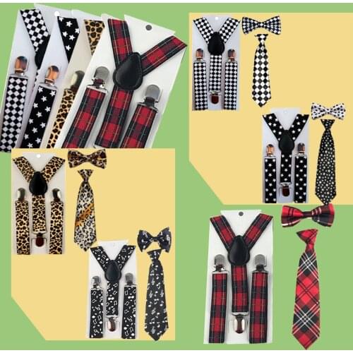 3PCS boys girls Children Kids suspensorio butterfly BowTie Bowknot Tie Necktie suspenders Set For Wedding Party Speech TR0004