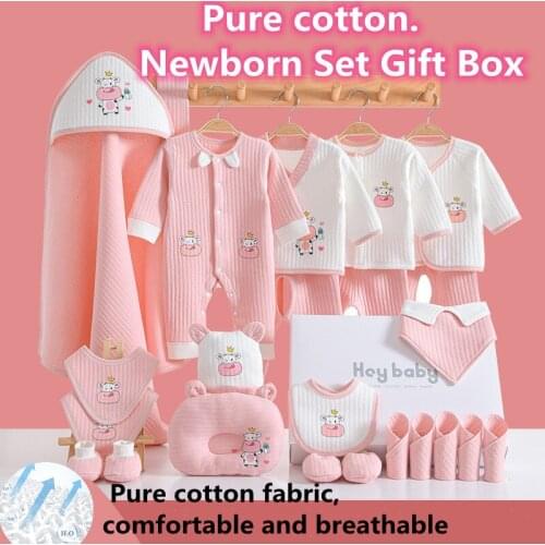 Newborn Clothes Supplies Cuddle Quilt Set Cotton Cartoon Printing Four Seasons Full Moon Hundred Days Gift Without Box XB101
