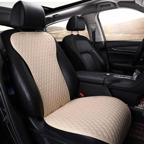 Linen/flax Fabric Car Seat Cover for kia rio Front Rear Flax Cushion Breathable Protector not hot in summer F4 X30