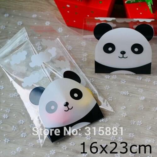 Lovely panda Self Adhesive Seal bakery bread plastic bag ,packing bag,food packing bags 16cmx23 cm 200pcs/lot