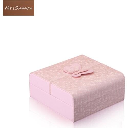 Mrs.Shawn Unique Jewelry Organizer Box PU Leather Travel Makeup Cosmetic Case Women Wedding Decoration Bridesmaid Gift For woman